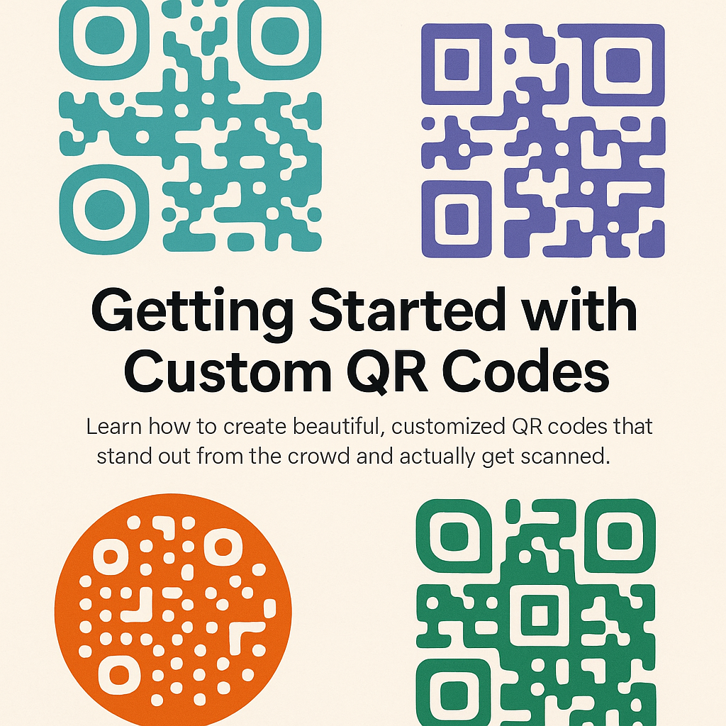 Beautiful custom QR code examples showing different styles and colors